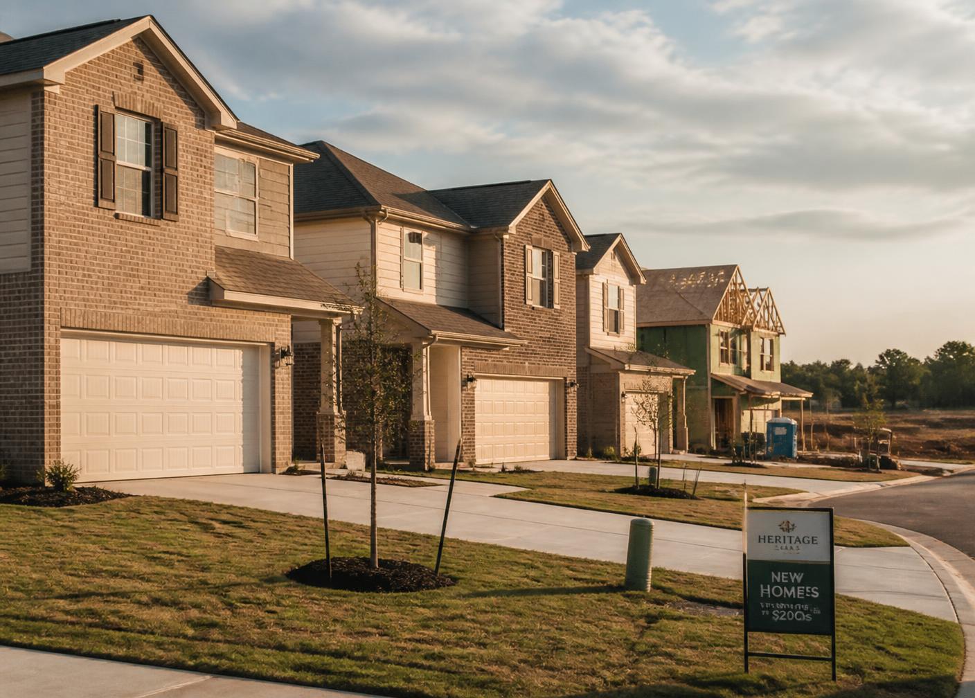 Newly built D.R. Horton homes in the Sweetwater Springs neighborhood of Sherman, Texas